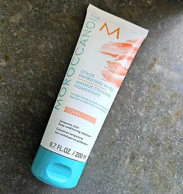 2 Tubes Moroccanoil Color Depositing Mask CORAL 6.7 Oz. NEW!  MSRP $60 • $30