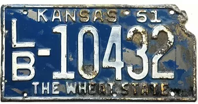*BARGAIN BIN*  1951 Kansas State Shape License Plate Labette County #10432 • $9.99