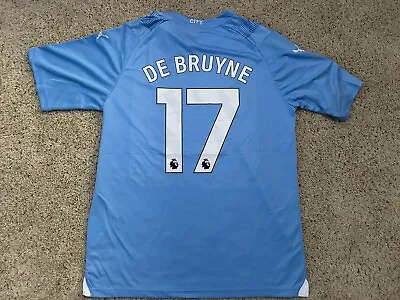 23-24 Puma Manchester City Kevin De Bruyne #17 Home Sky Blue Jersey | Size Large • $23.50