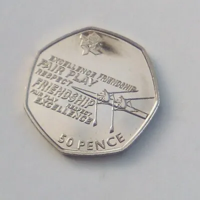 London Olympics 2012 Brilliant Uncirculated 50 Pence No.19 Rowing • £9