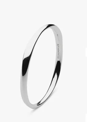 Kit Heath Sterling Silver Bevel Curve Bangle Silver 925 • £220