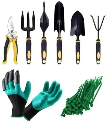 Garden Tool Set - Stainless Steel Gardening Tools Kit With Gloves & Ties EPISENT • £24.99