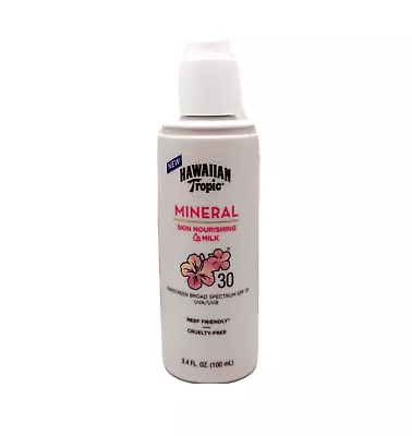 * Hawaiian Tropic * - Mineral Sun Milk Body Lotion SPF 30 3.4fl Oz ~MISSING CAP~ • $10.95