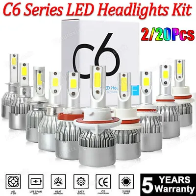 H1/H3/H4/9005/9006/H11/H13/9007/9004/5202 LED Headlight Bulbs 6500K Hi/Low Beam • $10.99