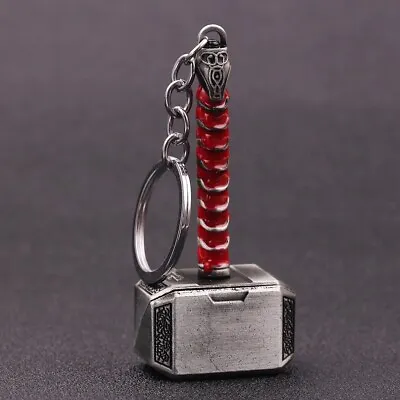 Marvel Avengers Thor Hammer Mjolnir Keychain Pewter Metal Keyring Cosplay  • $8.97