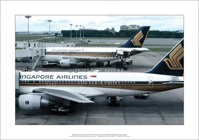 $33.20 • Buy Singapore Airlines Boeing 757 And Airbus A310 A3 Art Print – 42 X 29 Cm Poster