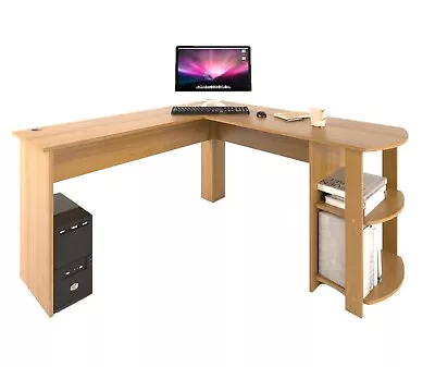 Corner Desk Home Office Workstation Oak Woodgrain Effect For  140cm Pacu • £55