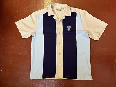 Da Vinci California 70s Silky Rayon Bowling Style Rockabilly Loop Collar Shirt M • £55