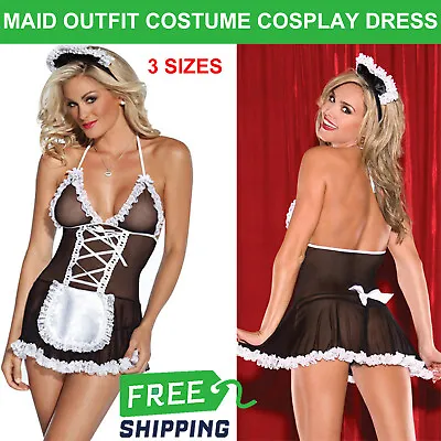 £6.14 • Buy Sexy French Maid Outfit Costume Uniform Naughty Women Ladies Dress Cosplay Party