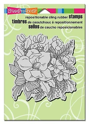 STAMPENDOUS Magnolia Rose Floral Flowers Cling Rubber Stamp CRW149 New • $5.99