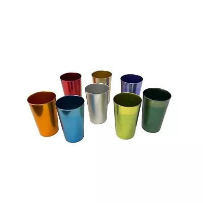 MCM Vintage Bascal Aluminum Rainbow Colorful Cups • $50