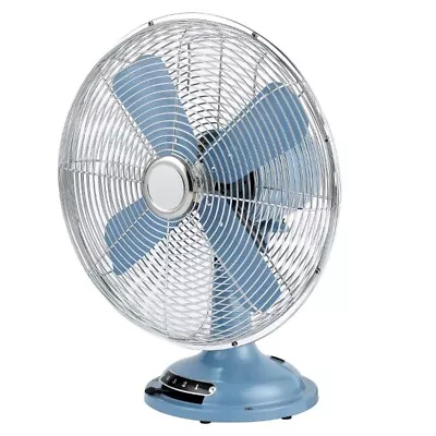 12 Inch Retro 3-Speed Metal Tilted-Head Oscillation Table Fan • $23.71