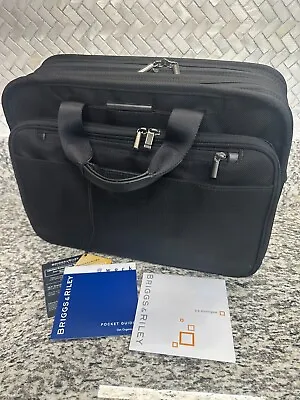 NEW Briggs & Riley  BLACK Executive Clamshell Brief Case Bag KBC303-4 15.4  • $189