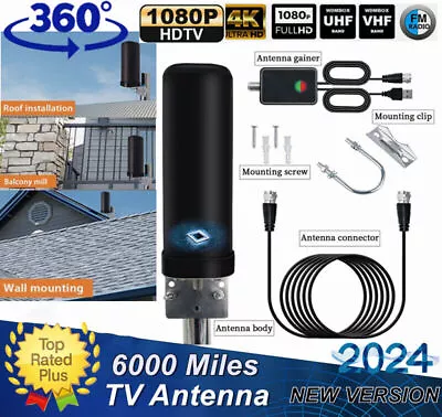 6000Mile Outdoor TV Antenna Digital HDTV 4K Amplifie Long Range 360° UHF VHF FM • $14.57