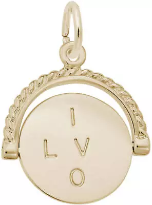 Gold-Plated Sterling Silver I Love You Spinner Charm By Rembrandt • $45