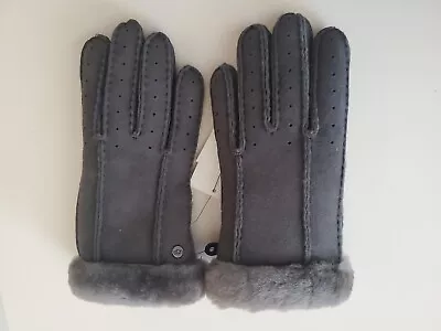 NWT Ugg Women's Perforated Shearling Gloves Size S In Olive • $49