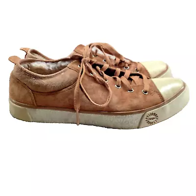 UGG Sherpa Lined Sneakers Size 8 Brown Classic Suede Leather  Shoes Evera 1888 • $34.99