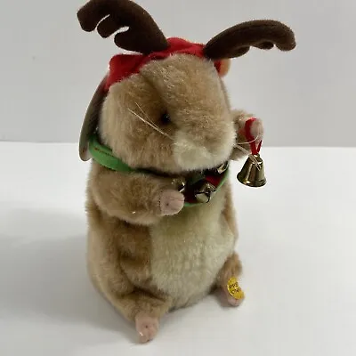 Vintage Gemmy Dancing Hamster Rudy Reindeer Christmas Sings Jingle Bells Works • £26.98