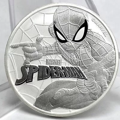 2017 $1 Dollar Tuvalu Silver Marvel Spiderman 1 Oz Coin You Grade • $52