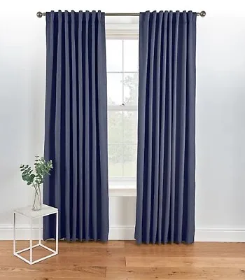 George Home Blue Blackout Hidden Tab Top Curtains 66x90 RRP 40 Lot GD • £32.99