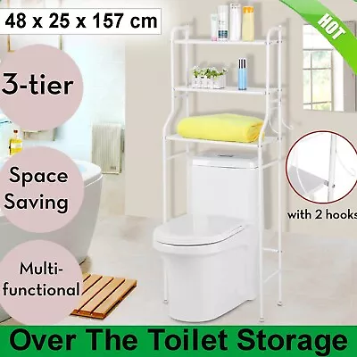 Over The Toilet Storage Rack Bathroom Space Saver 3 Tier Shelf Towel Organizer • $30.99