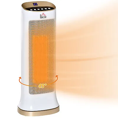 HOMCOM 45° Oscillating Table Top Space Heater W/ Remote Timer LED Panel Radiator • £42.99
