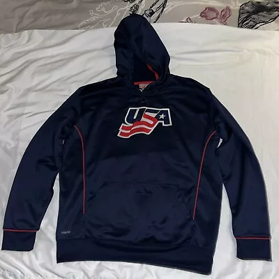 USA Hockey Olympic Nike Team Center Swoosh Pullover Hoodie Sweatshirt - Men's XL • $49.99