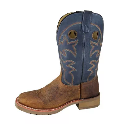 SMOKY MOUNTAIN BOOTS Men's Parker Brown/Navy Leather Western Boot (4849) • $126