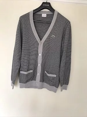 Gents Black/ Grey Striped Lacoste Cardigan Size Large. (5) • £20