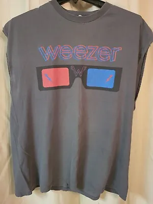 Vintage Weezer Band Sleeveless T-Shirt Gray 2XL (env3L) • $12