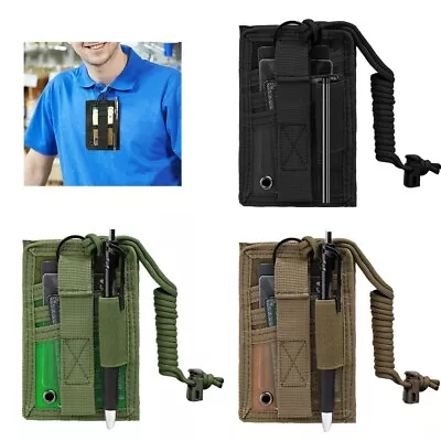 Tactical ID Card Holder Organizer With Neck Lanyard Hook&Loop Patch Badge Holder • $11.06