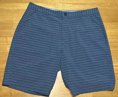 PUMA Grey/Blue Striped Lightweight Athletic Knit Golf Shorts Mens 34 9” Inseam • $15.99