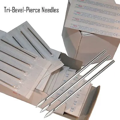 100 Pierce Needles Hollow Point Sterilized Tri Beveled Gauge • $14.99
