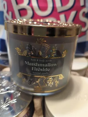 NEW Bath & Body Works Marshmallow Fireside 3 Wick Candle 14.5 Oz  • $28