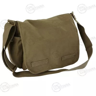 Messenger Bag Olive Drab Canvas - Military Style Rothco US Army • £36.95