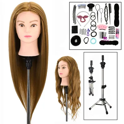 £16.99 • Buy 24'' 50% Real Training Head Styling Hair Hairdressing Practice Mannequin Doll UK