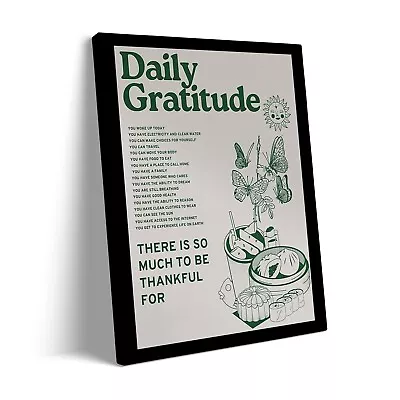 Vintage Green Inspirational Quotes Daily Gratitude Posters For Room Aesthetic • $29.99