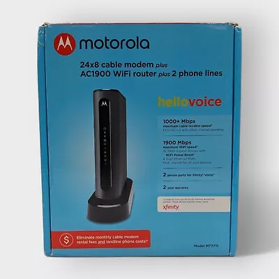 Motorola 24x8 Cable Modem AC1900 WiFi Router Plus 2 Phone Lines (Untested) • $43.99