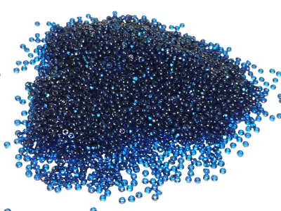 Transparent Capri Blue Vintage Czech Glass Seed Beads Loose 2mm Or 11/0 • $5