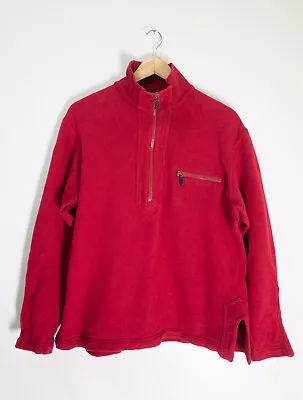 Gucci Red Fleece Half-Zip Jumper Vintage • $107