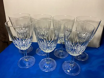 Vintage Crystal Clear Wine Glasses Set Of  7 Stemware Goblets Made In France • $40