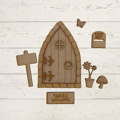£4.95 • Buy MDF Wooden Fairy Elf Door Craft Kit Blank Ready To Decorate Fairy Kit S