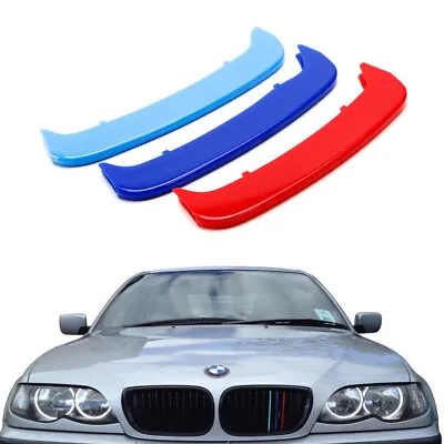 ///M-Color Grille Insert Trims For 02-05 BMW E46 LCI 3 Series Sedan W/ 11-Beams • $17.99