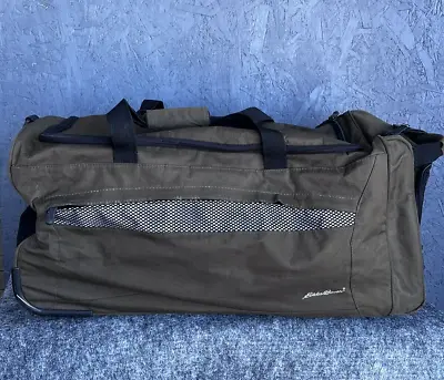 Eddie Bauer Bag Army Green Rolling Duffel Carry On Suitcase Skyway Luggage • $34.99