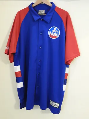 Vintage NBA Hardwood New Jersey Nets Vintage Warm-Up Snap-Up Short Sleeve Jacket • $29.95