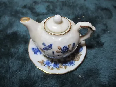 Vintage Scotty Miniature Porcelain Tea Pot And Plate  I Love Grandma Tennessee  • $7.83