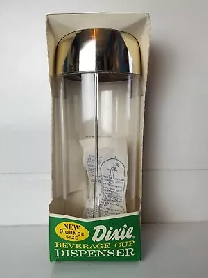 Vintage DIXIE 30 Cup Dispenser Silver 9 Oz With Original Box ~ 1970's • $18.97