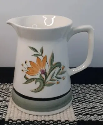 Vintage Handpainted Tru-Stone  Mercury  Ivory With Green Trim Creamer From Japan • $8