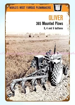 Oliver 365 Mounted Plows Tractor Equipment Metal Tin Sign Removable Wall Art • $18.89