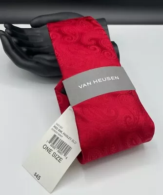 VAN HEUSEN Men's Neck Tie ~ RED ~ Paisley ~ 2023 Fashion MSRP $45. • $14.99